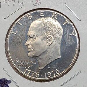 Set Of 1976 Ike Dollars P,D,S Proof... Au and Circulated... In Protective Holder